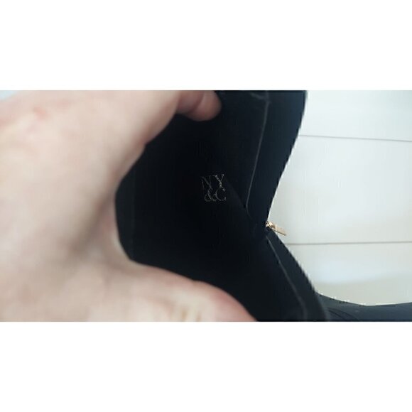 New York & Company Black Ankle Boots with Gold Accents - Picture 9 of 9